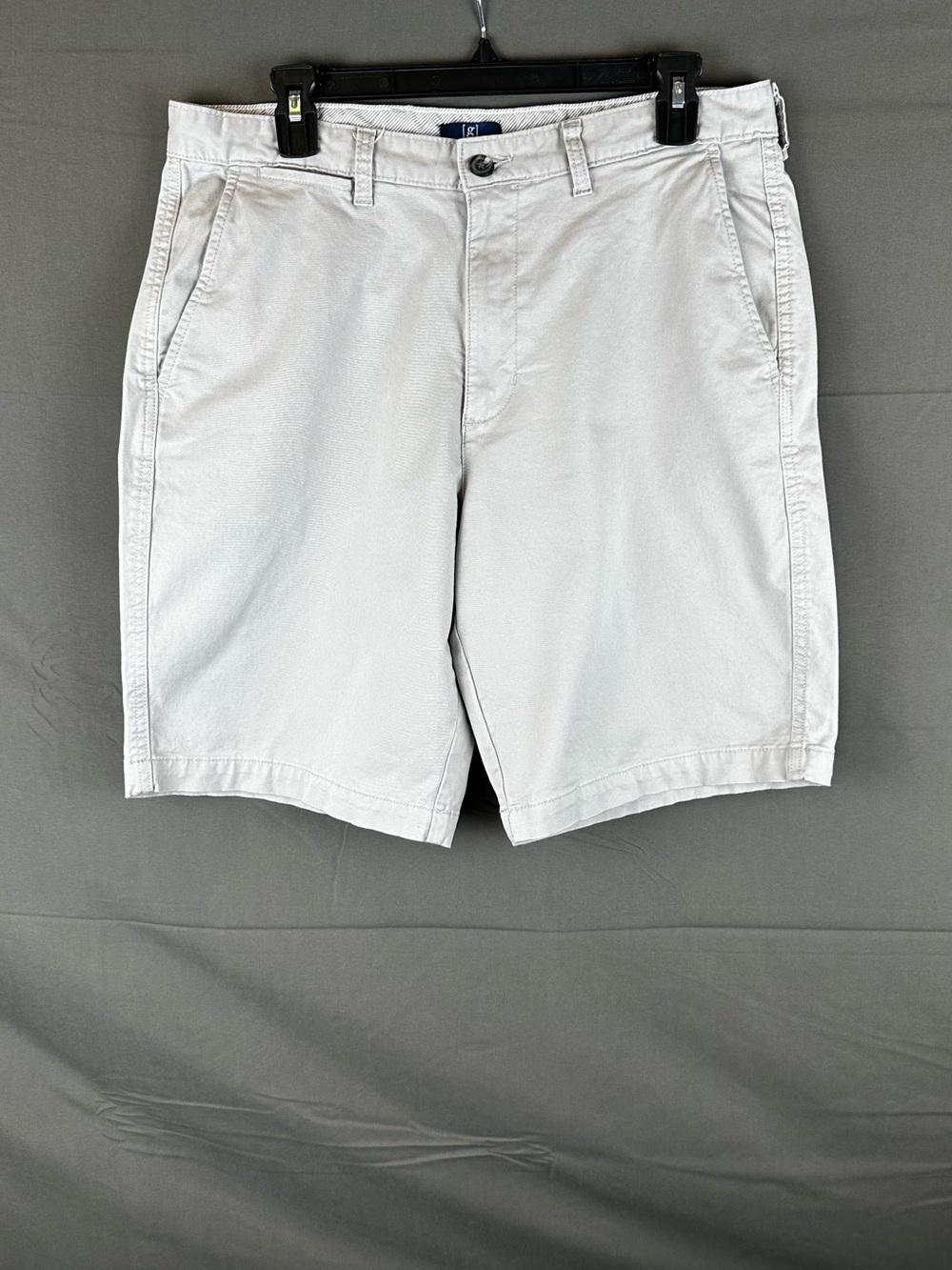 George Men's Light Gray Flat Front Cotton Shorts